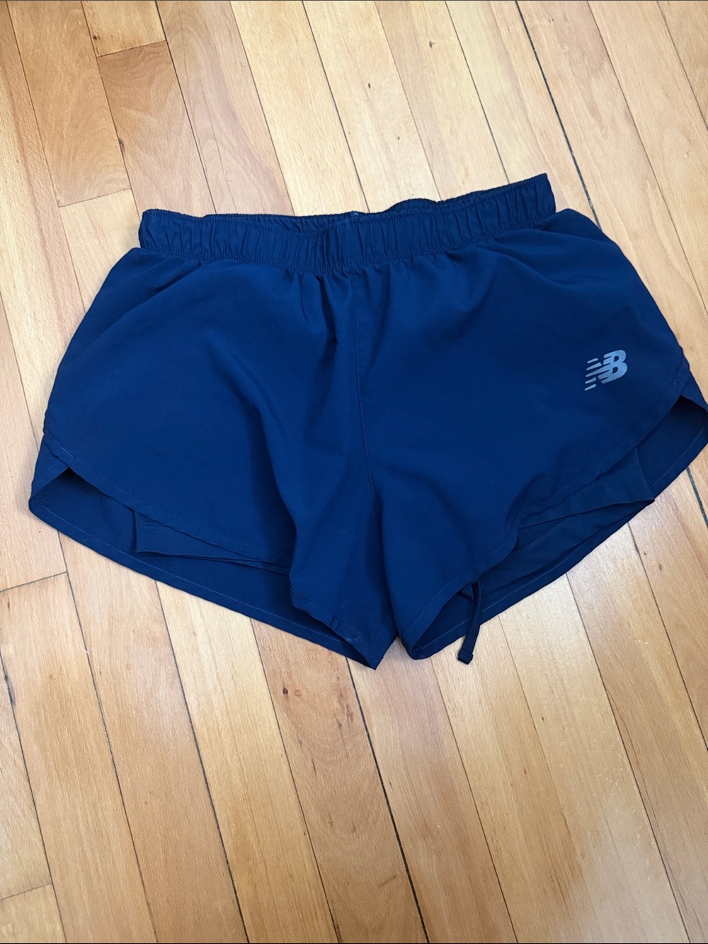 New Balance Women's Dark Blue Athletic Shorts with Reflective Logo
